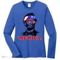 Abraham Lincoln Merica Women's Long Sleeve Shirt thumb 0