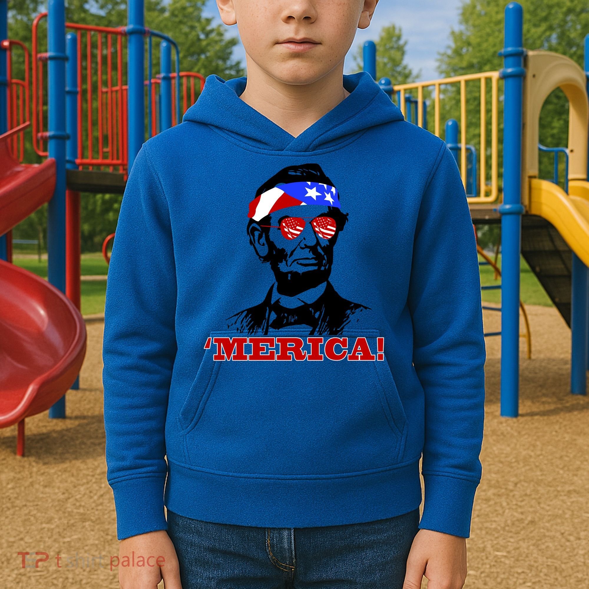 Abraham Lincoln Merica Kids Hoodie
