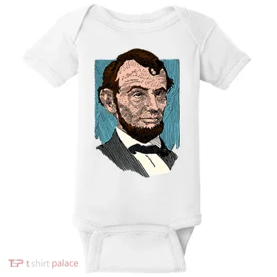 Abraham Lincoln Portrait Baby Bodysuit