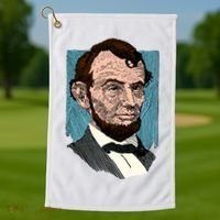 Abraham Lincoln Portrait Golf Towel thumb 1