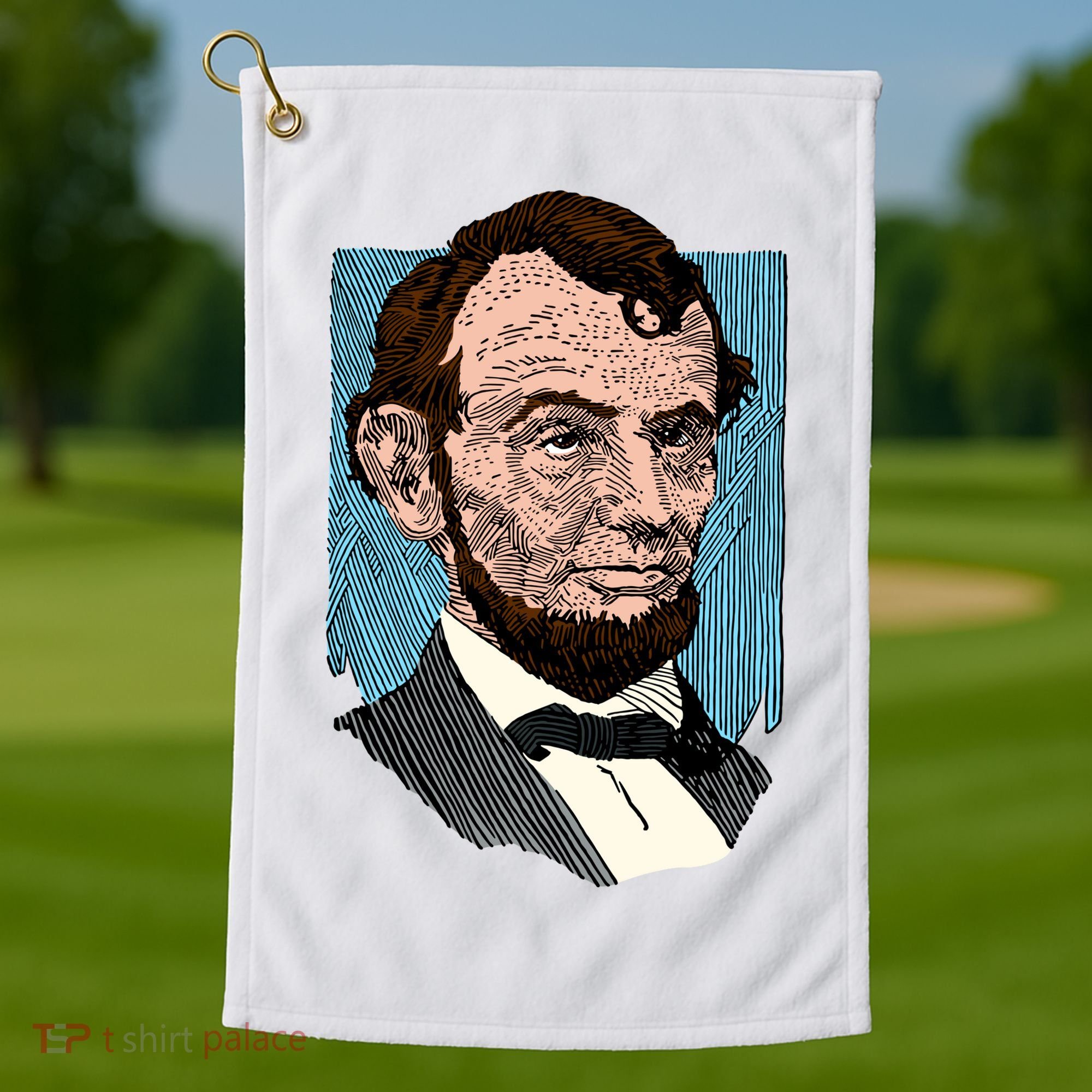 Abraham Lincoln Portrait Golf Towel