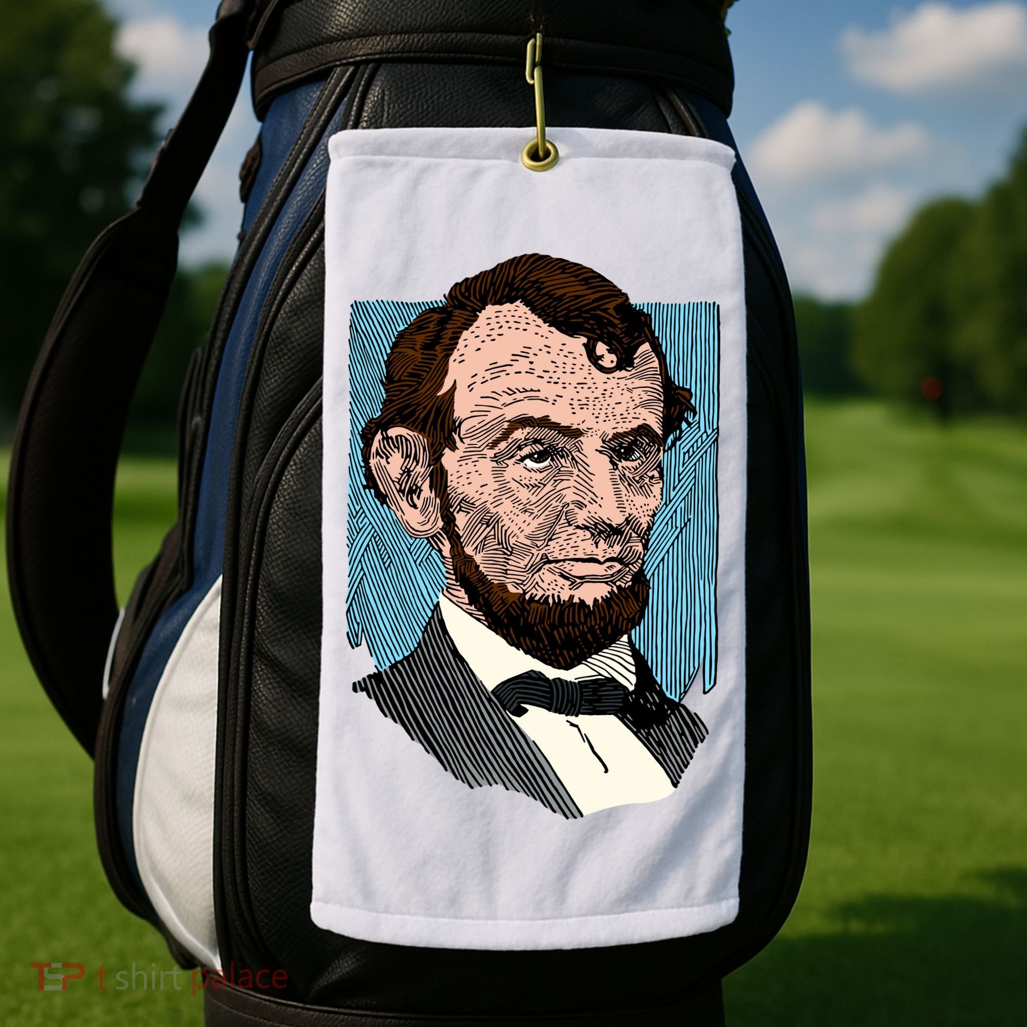 Abraham Lincoln Portrait Golf Towel