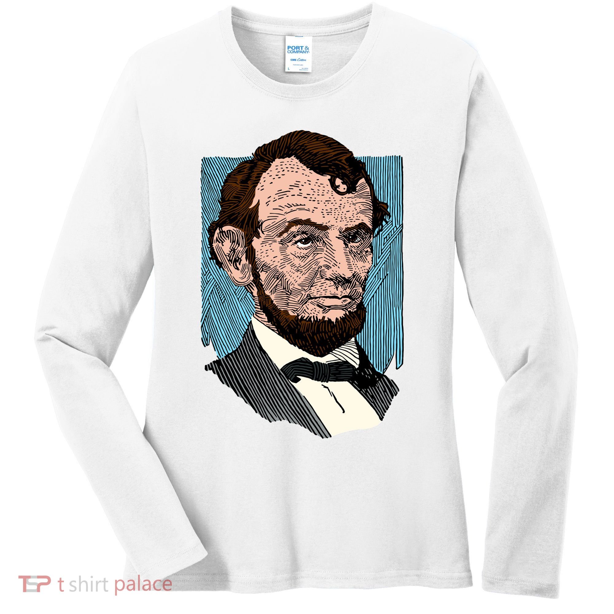 Abraham Lincoln Portrait Women's Long Sleeve Shirt