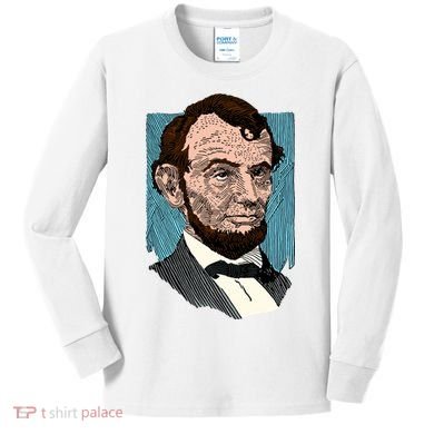 Abraham Lincoln Portrait Kids Long Sleeve Shirt
