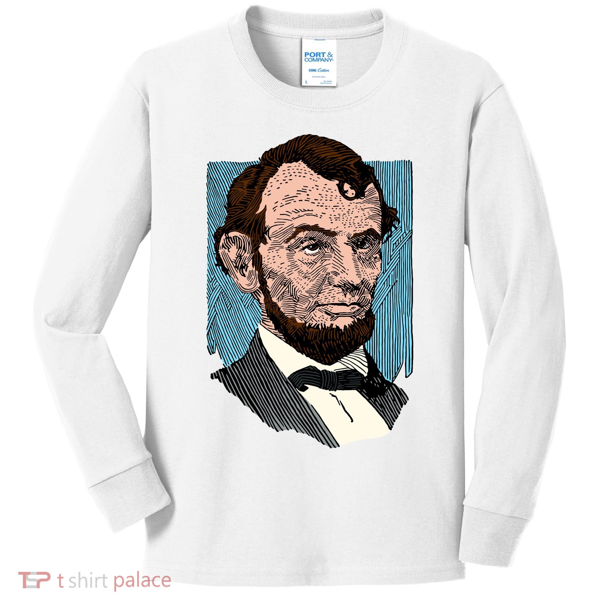 Abraham Lincoln Portrait Kids Long Sleeve Shirt