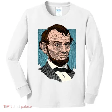 Abraham Lincoln Portrait Kids Long Sleeve Shirt