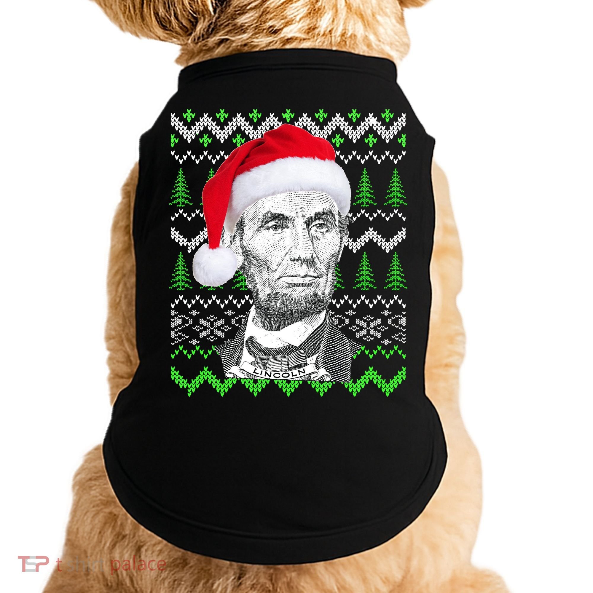 Abraham Lincoln Ugly Christmas Sweater Doggie Tank