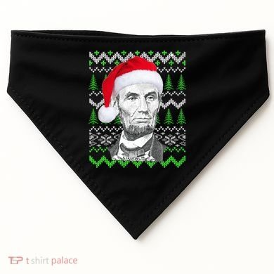 Abraham Lincoln Ugly Christmas Sweater USA-Made Doggie Bandana