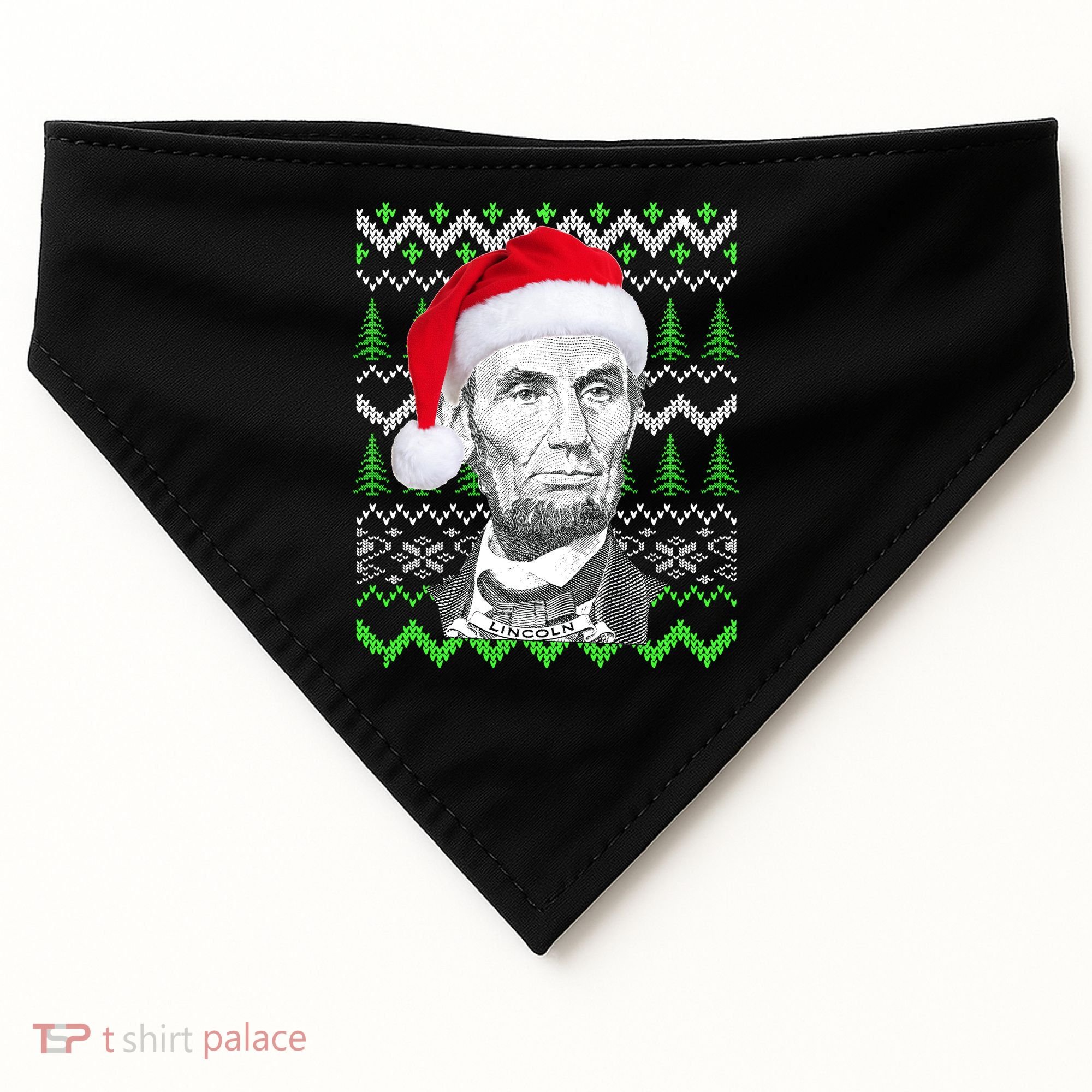 Abraham Lincoln Ugly Christmas Sweater USA-Made Doggie Bandana