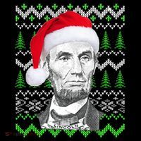 Abraham Lincoln Ugly Christmas Sweater USA-Made Doggie Bandana thumb 2