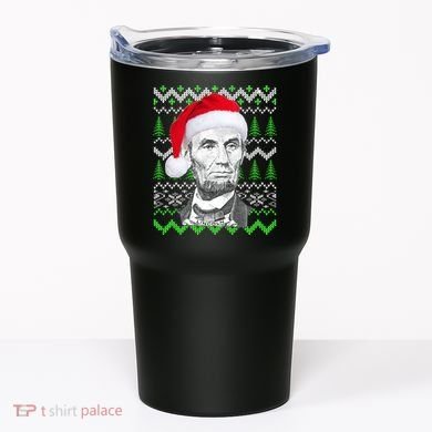 Abraham Lincoln Ugly Christmas Sweater Tumbler