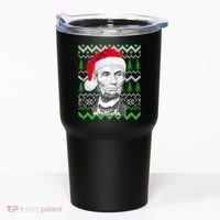 Abraham Lincoln Ugly Christmas Sweater Tumbler thumb 0