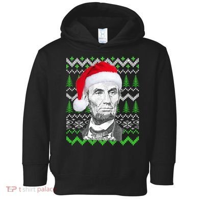 Abraham Lincoln Ugly Christmas Sweater Toddler Hoodie