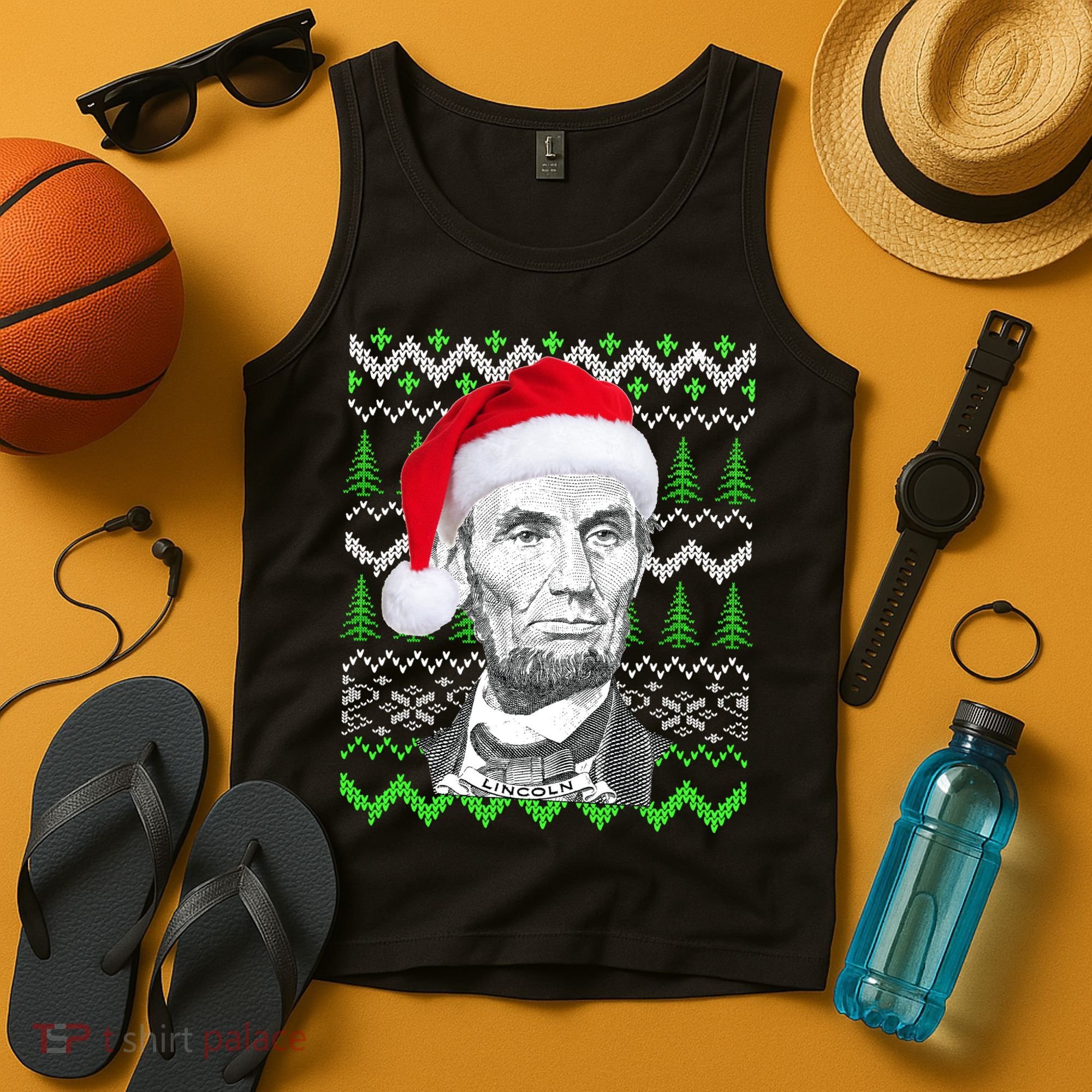Abraham Lincoln Ugly Christmas Sweater Tank Top