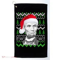 Abraham Lincoln Ugly Christmas Sweater Golf Towel thumb 0