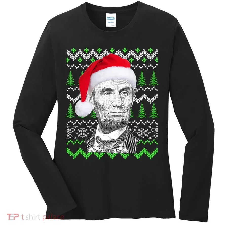 Abraham Lincoln Ugly Christmas Sweater Women's Long Sleeve Shirt