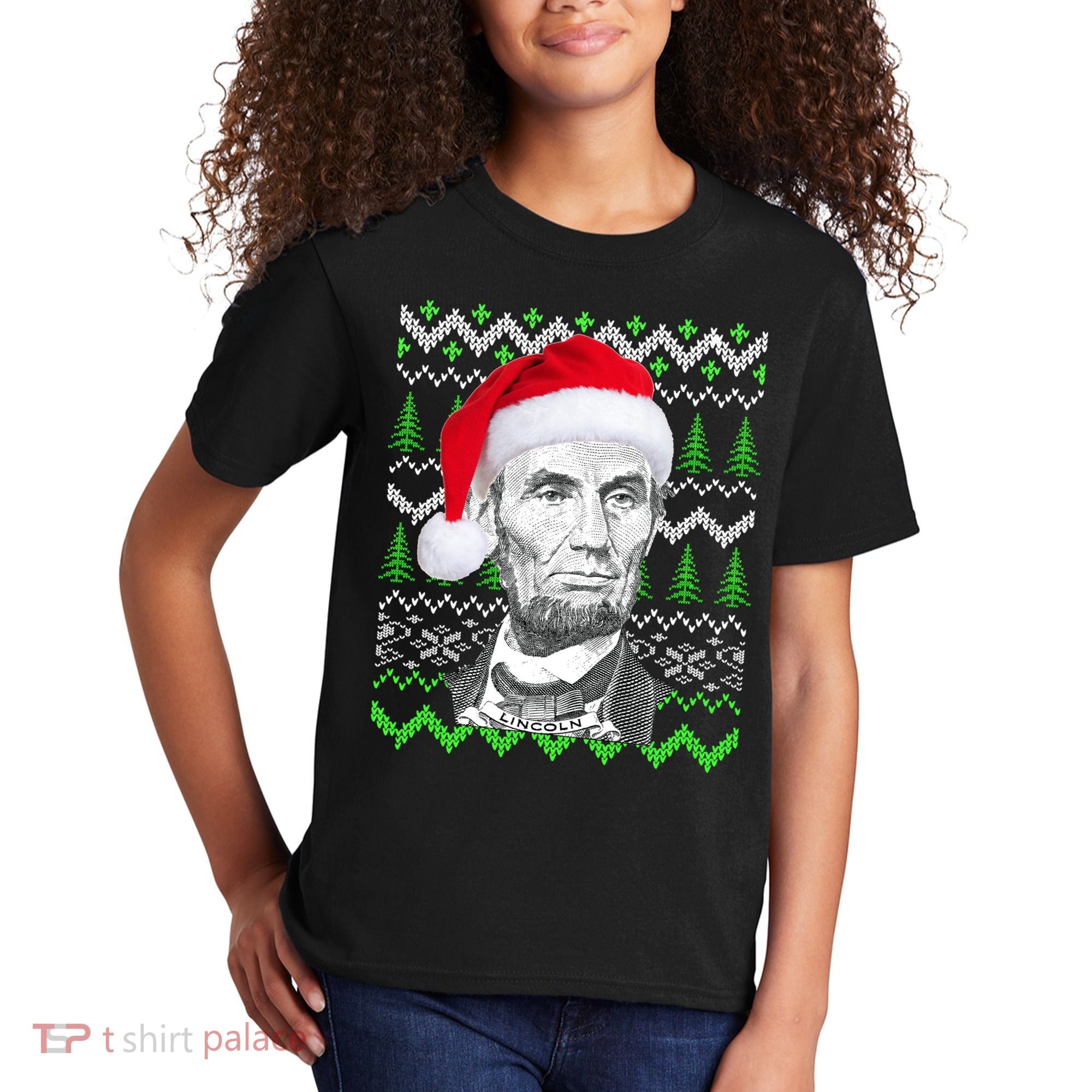 Abraham Lincoln Ugly Christmas Sweater Kids T-Shirt