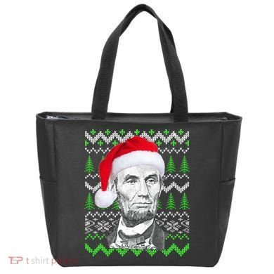 Abraham Lincoln Ugly Christmas Sweater Tote Bag
