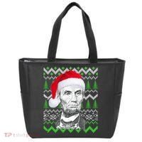 Abraham Lincoln Ugly Christmas Sweater Tote Bag thumb 0