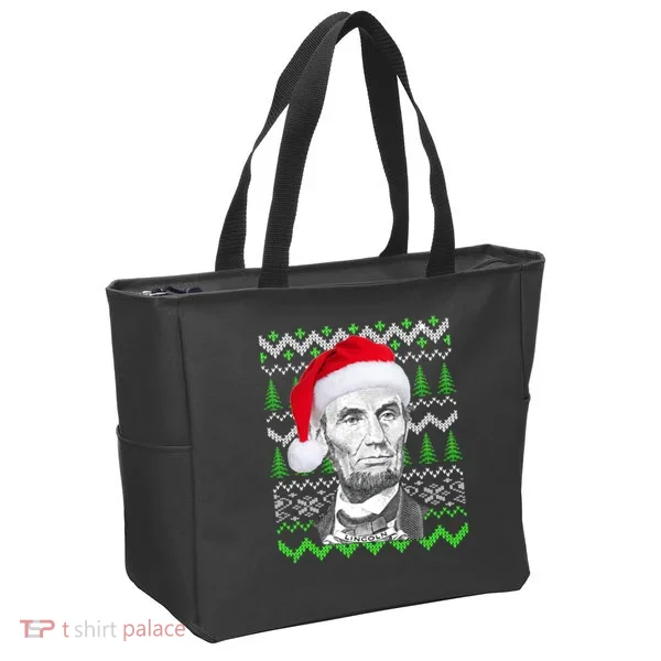 Abraham Lincoln Ugly Christmas Sweater Tote Bag