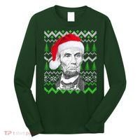 Abraham Lincoln Ugly Christmas Sweater Long Sleeve Shirt thumb 0