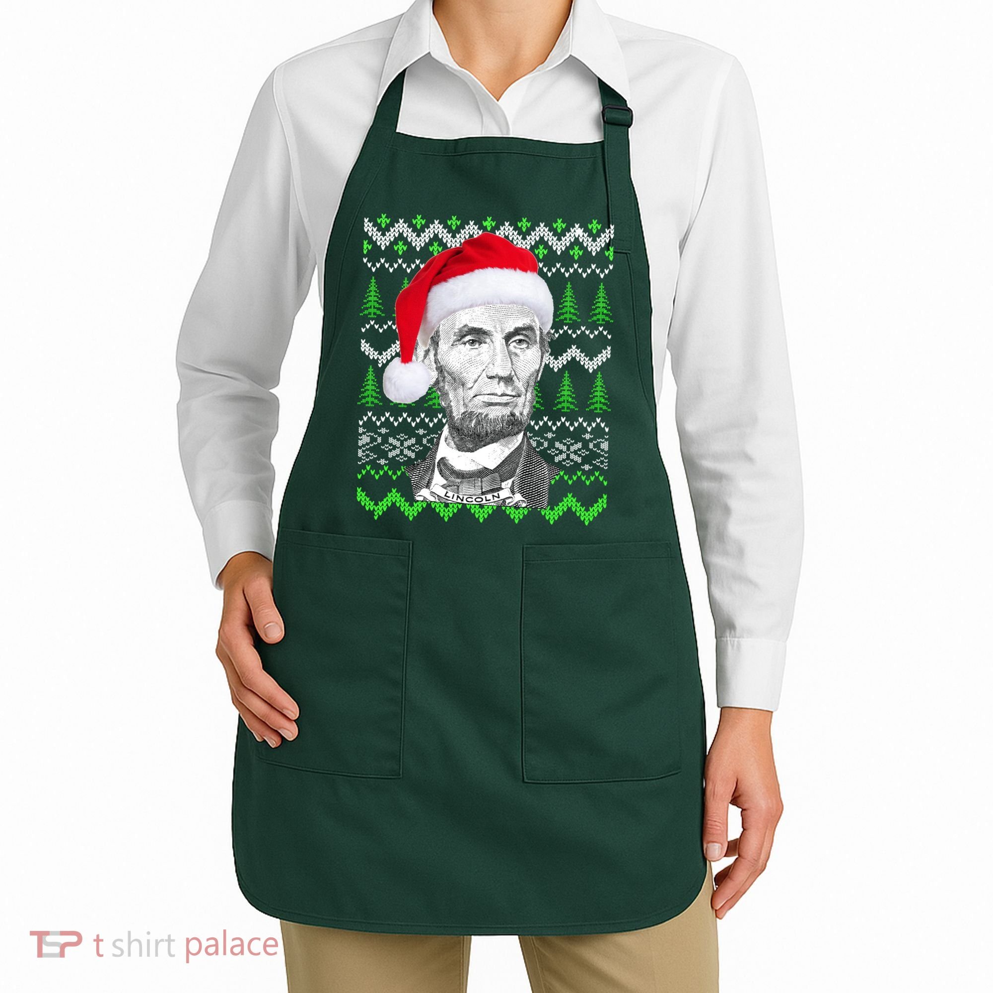 Abraham Lincoln Ugly Christmas Sweater Apron