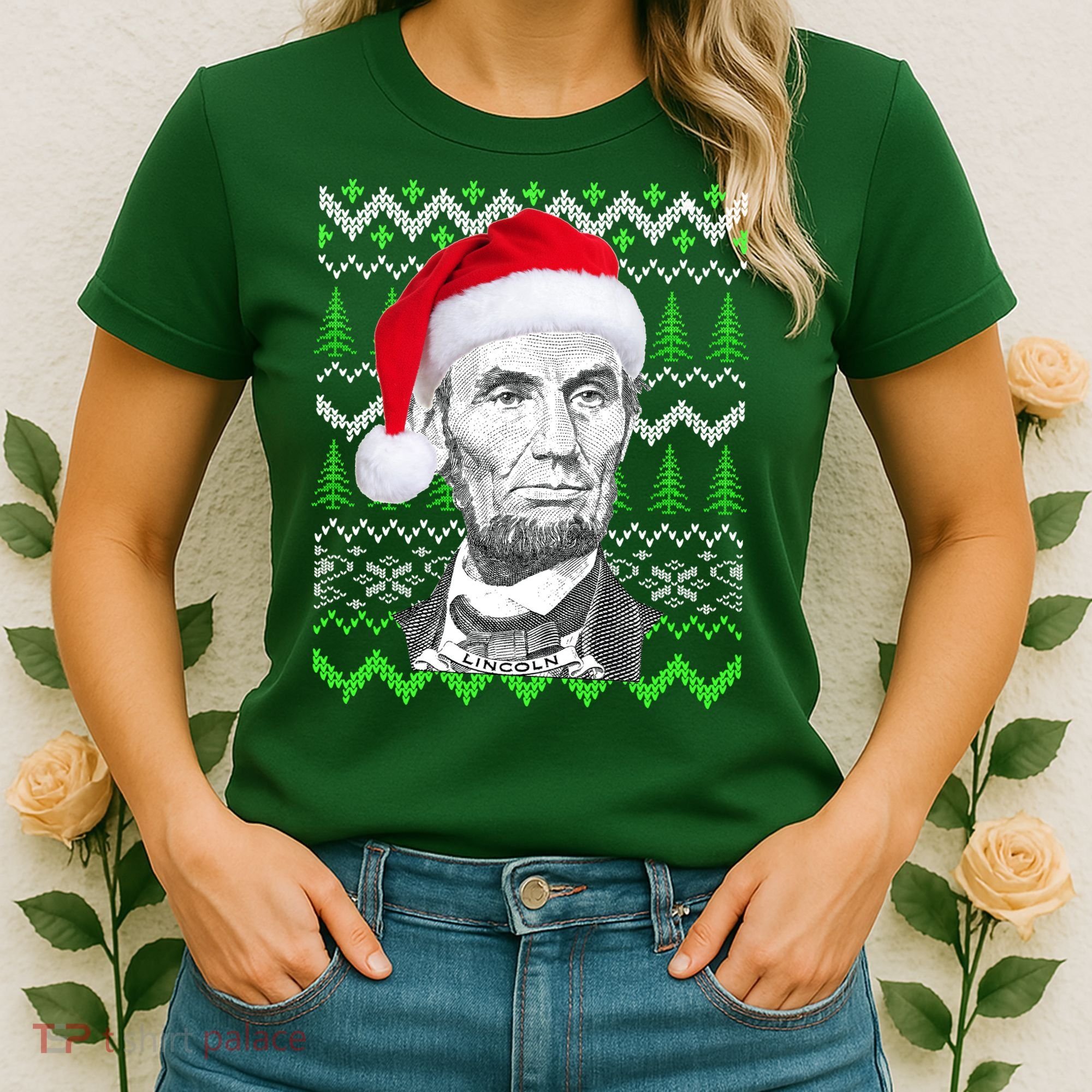 Abraham Lincoln Ugly Christmas Sweater Women's T-Shirt