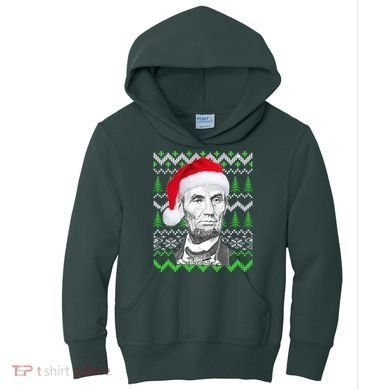 Abraham Lincoln Ugly Christmas Sweater Kids Hoodie