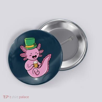 Axolotl Beer St Patrick's Day Button