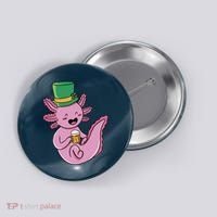 Axolotl Beer St Patrick's Day Button thumb 0