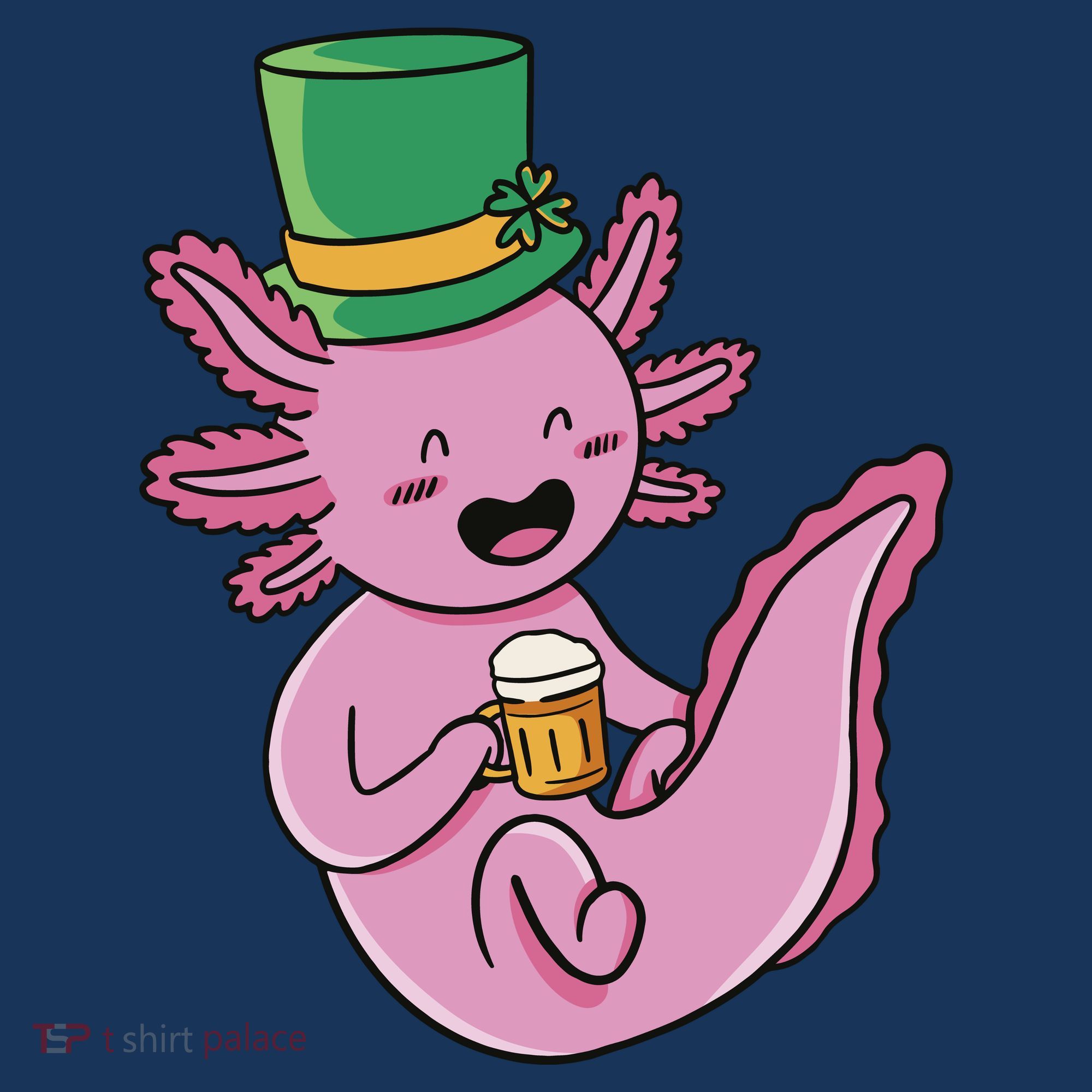Axolotl Beer St Patrick's Day Button