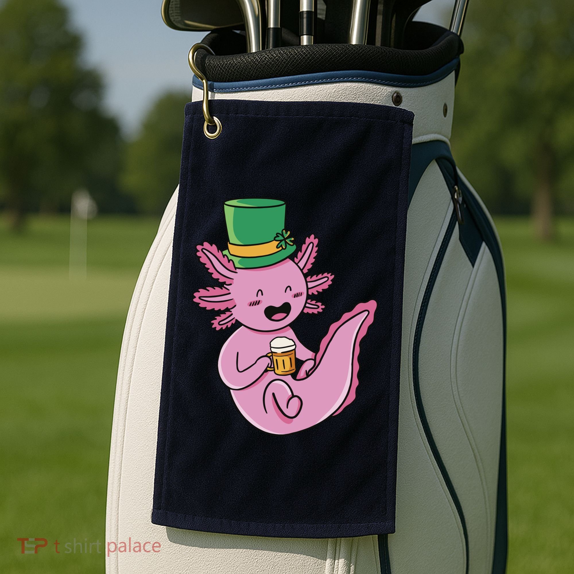 Axolotl Beer St Patrick's Day Golf Towel