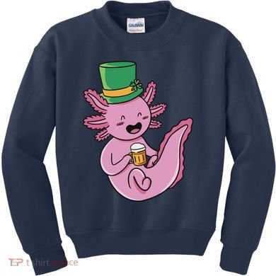 Axolotl Beer St Patrick's Day Kids Sweatshirt
