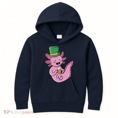 Axolotl Beer St Patrick's Day Kids Hoodie