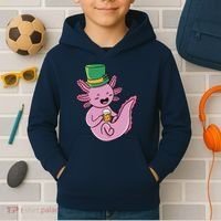 Axolotl Beer St Patrick's Day Kids Hoodie thumb 2