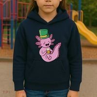 Axolotl Beer St Patrick's Day Kids Hoodie thumb 3