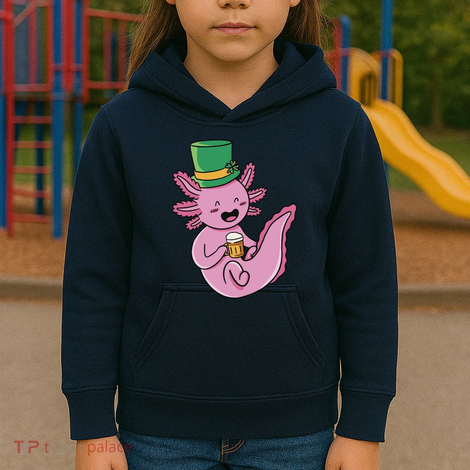 Axolotl Beer St Patrick's Day Kids Hoodie