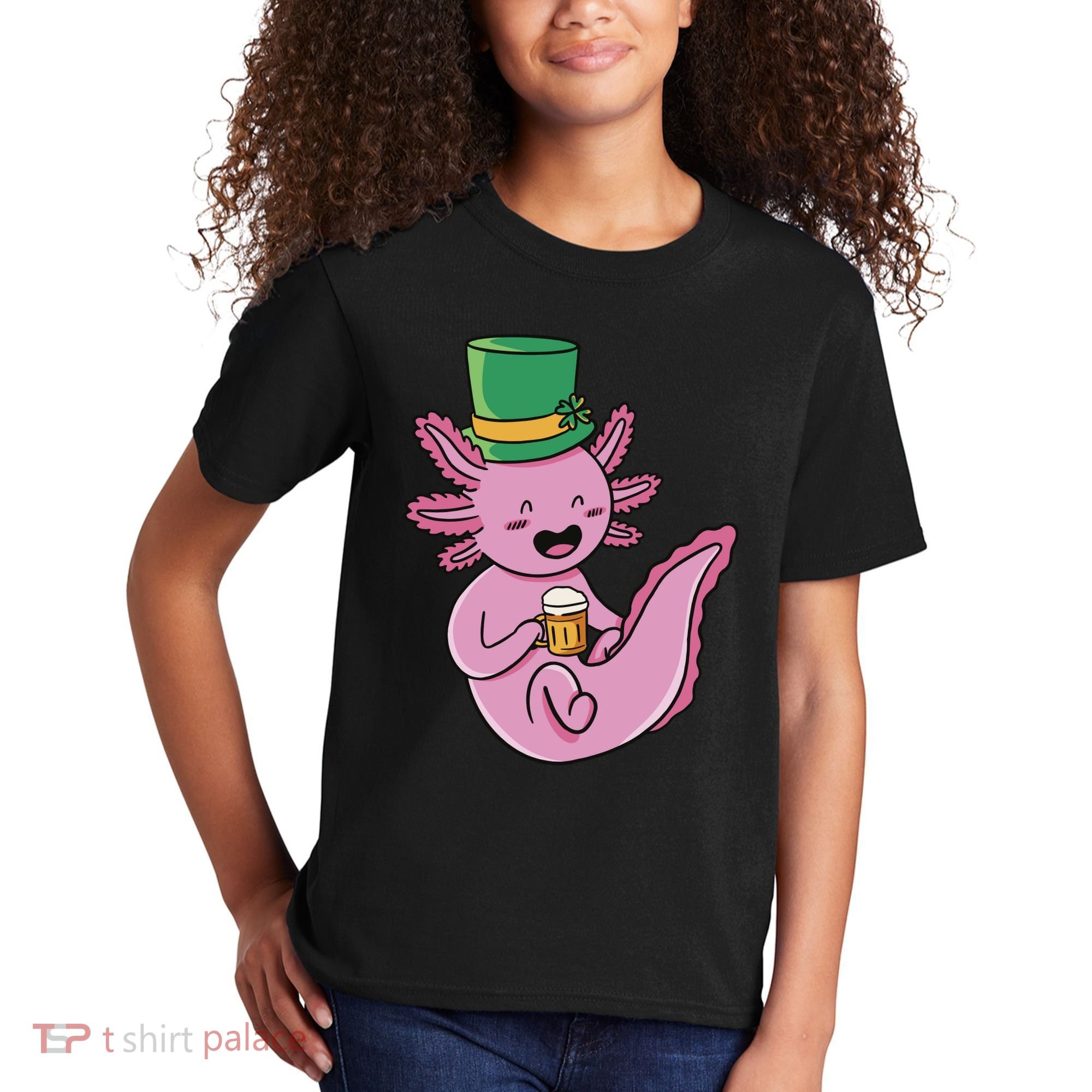 Axolotl Beer St Patrick's Day Kids T-Shirt