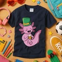 Axolotl Beer St Patrick's Day Kids T-Shirt thumb 3