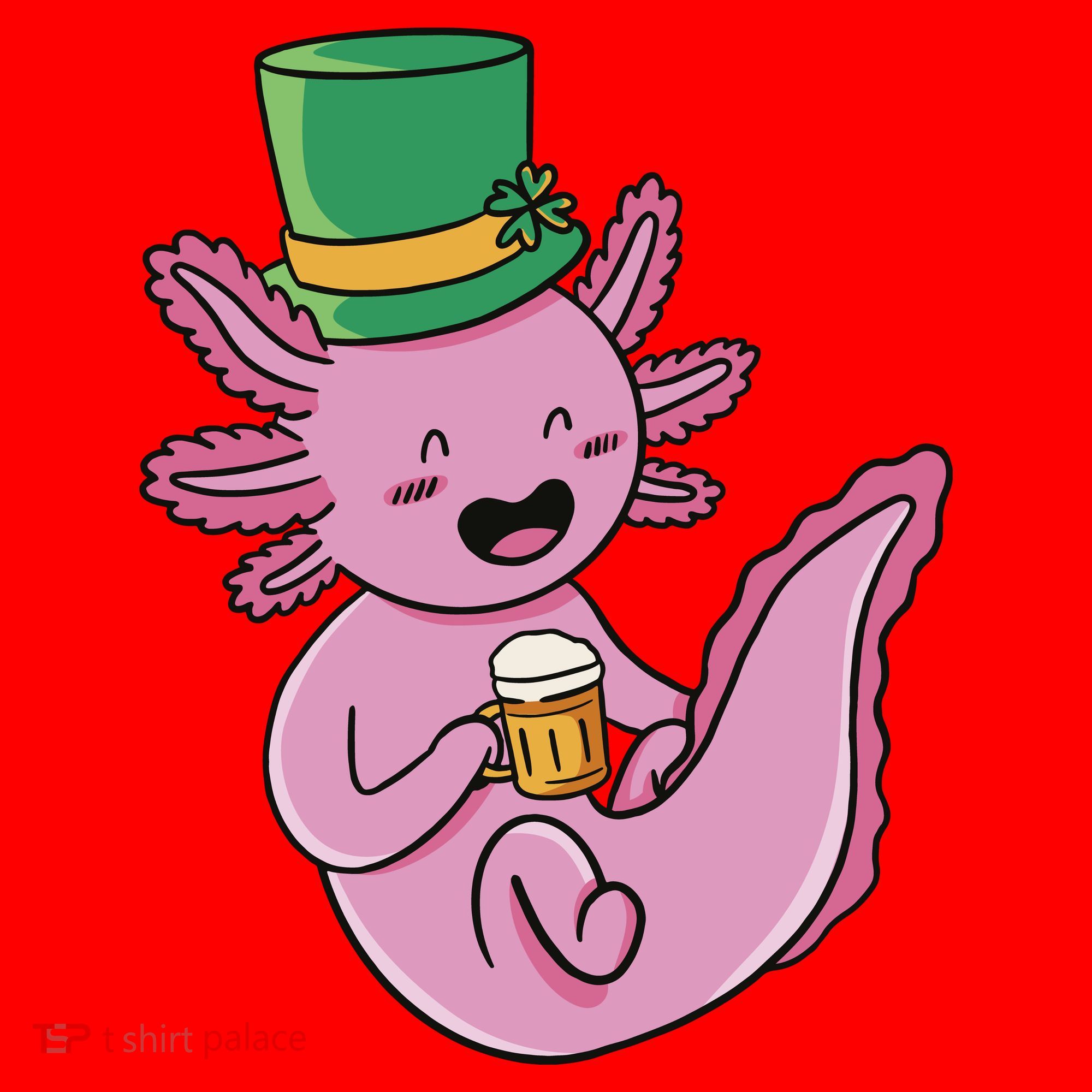 Axolotl Beer St Patrick's Day Santa Hat