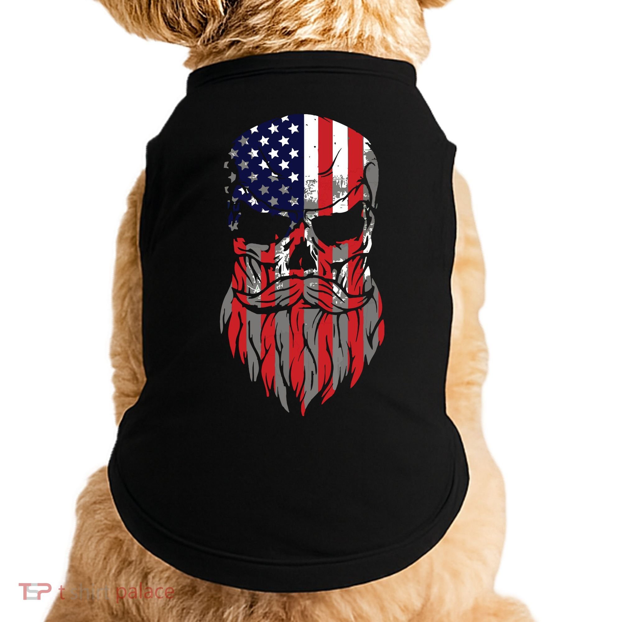 American Beard Skull Doggie Tank