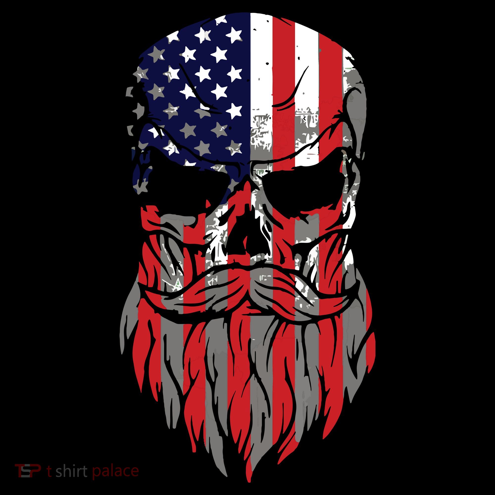 American Beard Skull Doggie Tank