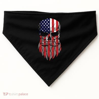 American Beard Skull USA-Made Doggie Bandana