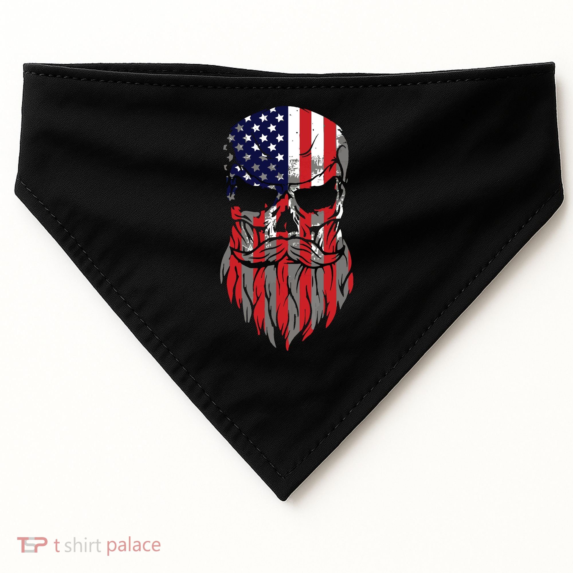 American Beard Skull USA-Made Doggie Bandana