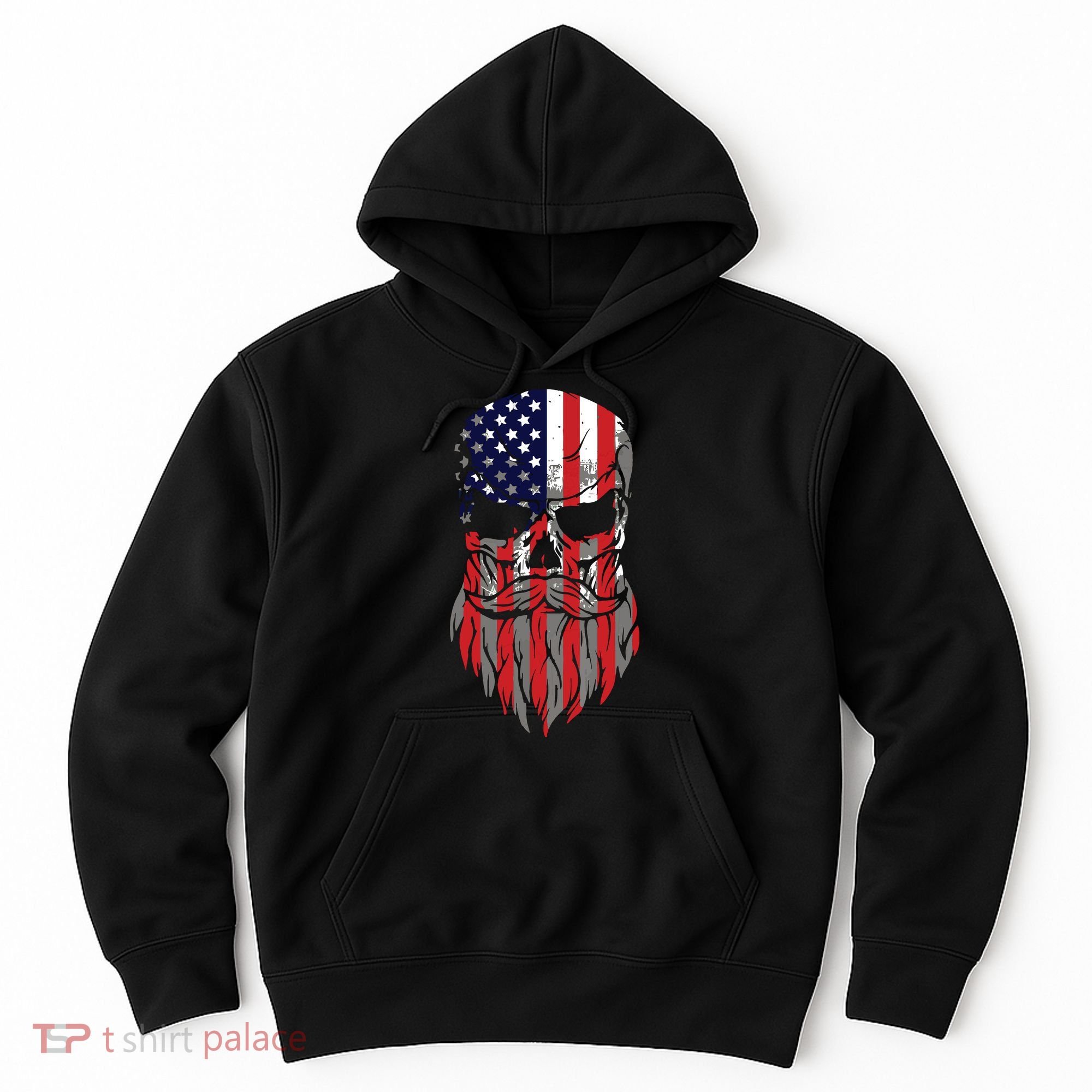 American Beard Skull Hoodie