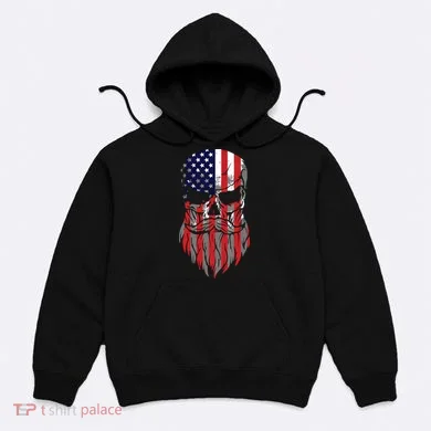 American Beard Skull Hoodie