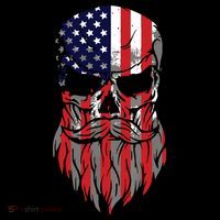American Beard Skull Long Sleeve Shirt thumb 2