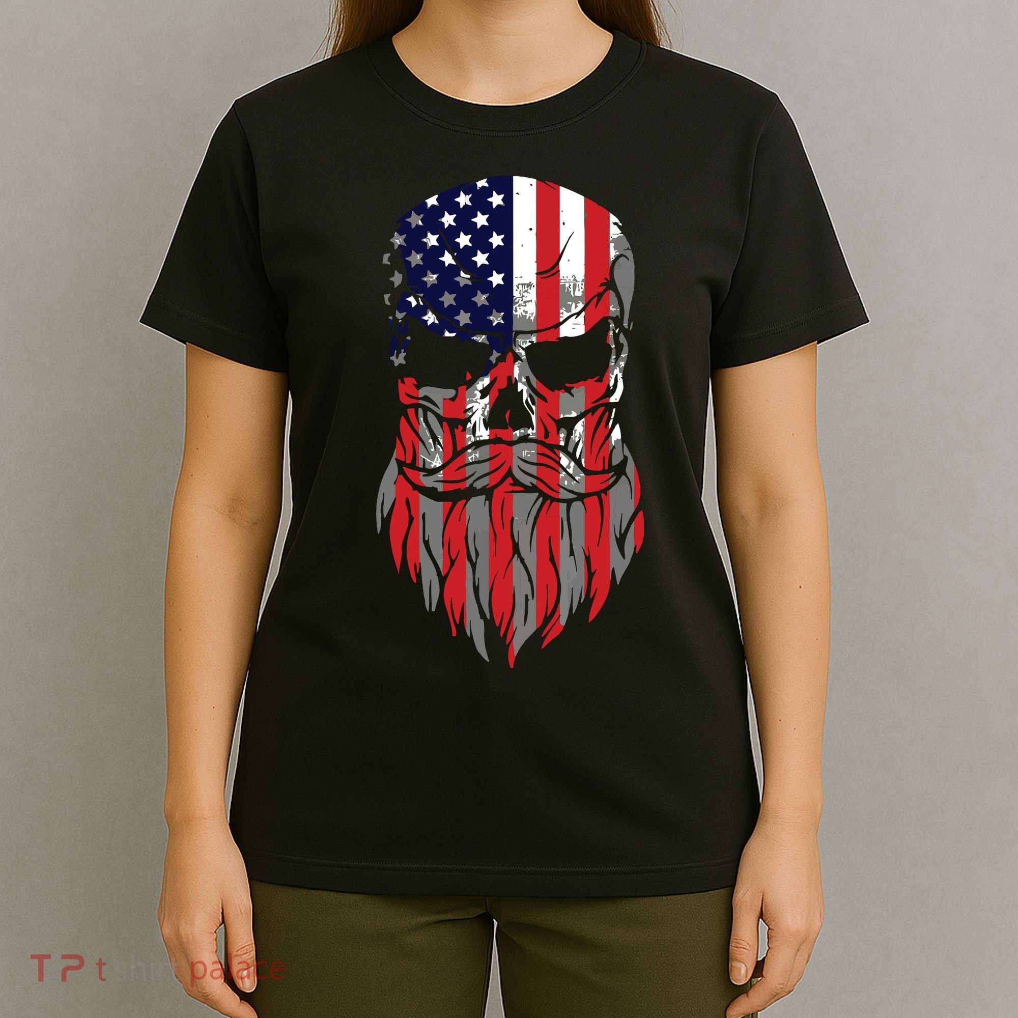 American Beard Skull T-Shirt