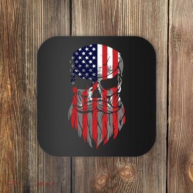 American Beard Skull Coaster