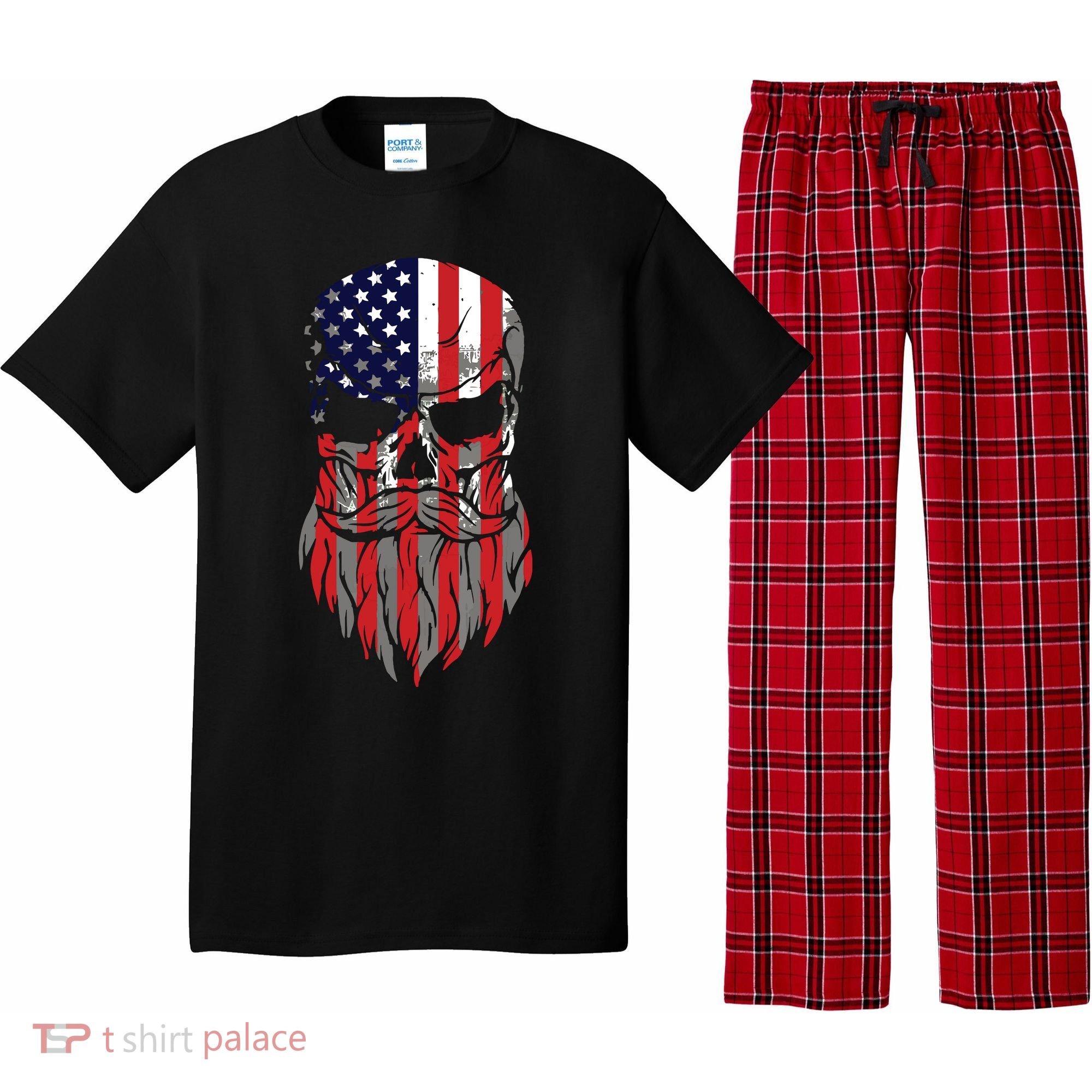 American Beard Skull Pajama Set